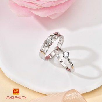 Nhẫn cưới vàng trắng (mã NC 53011)